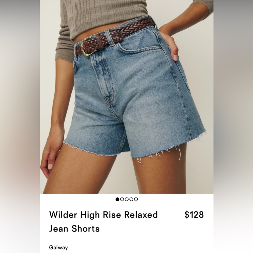 NWT Reformation Wilder high rise relaxed Jean shorts size 29